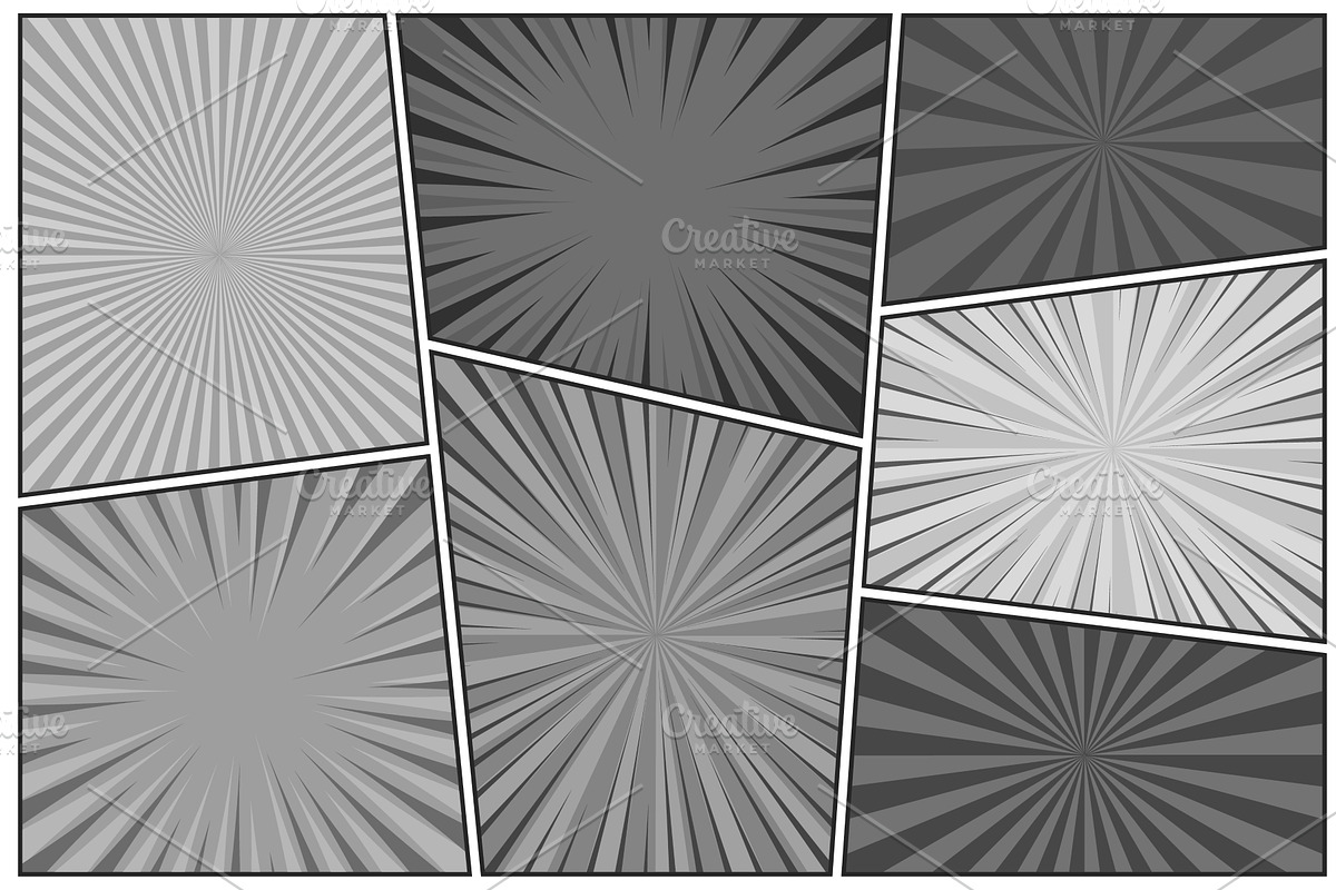 Comic book black and white radial, a Texture Illustration by 32pixels