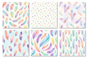 Feather Watercolor Digital Paper, a Pattern Graphic by Dream Creation (Thumbnail 2 of 5)