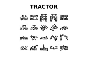 tractor farming agriculture icons, a Technology Illustration by pikepicture