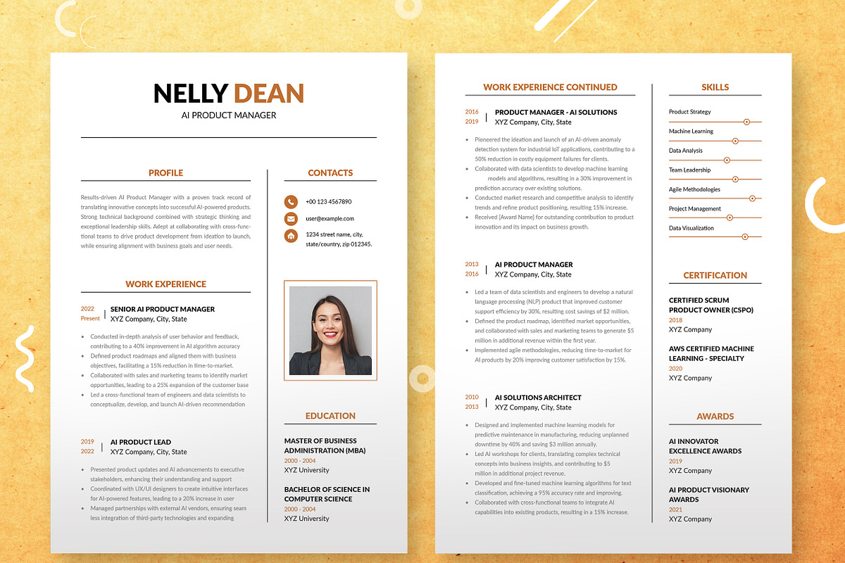 Minimalist Resume CV Template, a Stationery Template by ResumeInventor (Photo 2 of 8)
