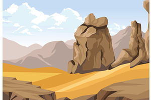 Desert With Rocks