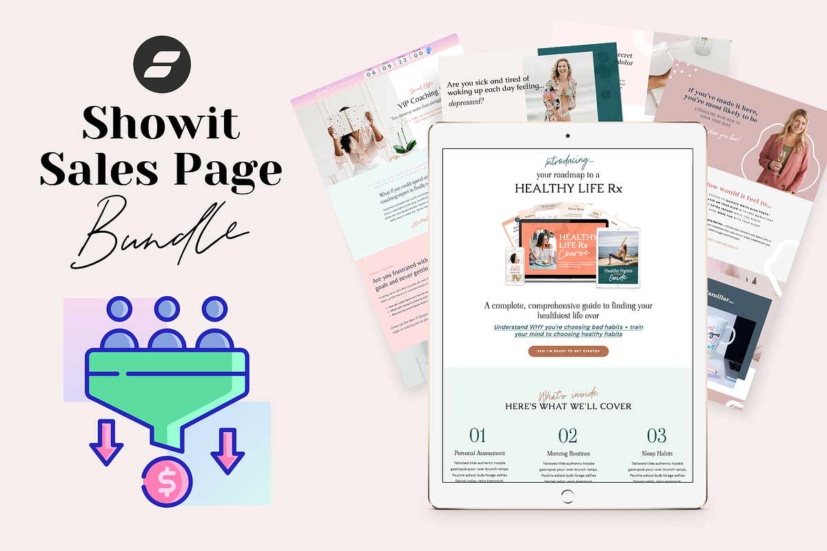 Showit Sales Page Bundle Templates, a Landing Page Template by Sugar Studios (Photo 1 of 8)
