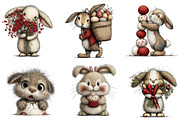 Whimsical Easter Bunny Clipart, an Illustration by CreationArt (Thumbnail 5 of 6)