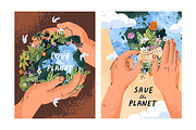 Happy Earth Day cards, ecology set, an Object Illustration by PaperTrident (Thumbnail 2 of 3)