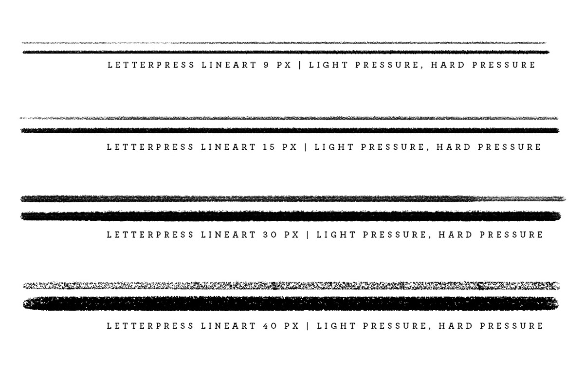 Letterpress Lineart Photoshop Brush, a Brush Add-On by studio.pancz (Photo 2 of 4)