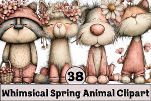 Whimsical Spring Animal Clipart, an Illustration by Design Market