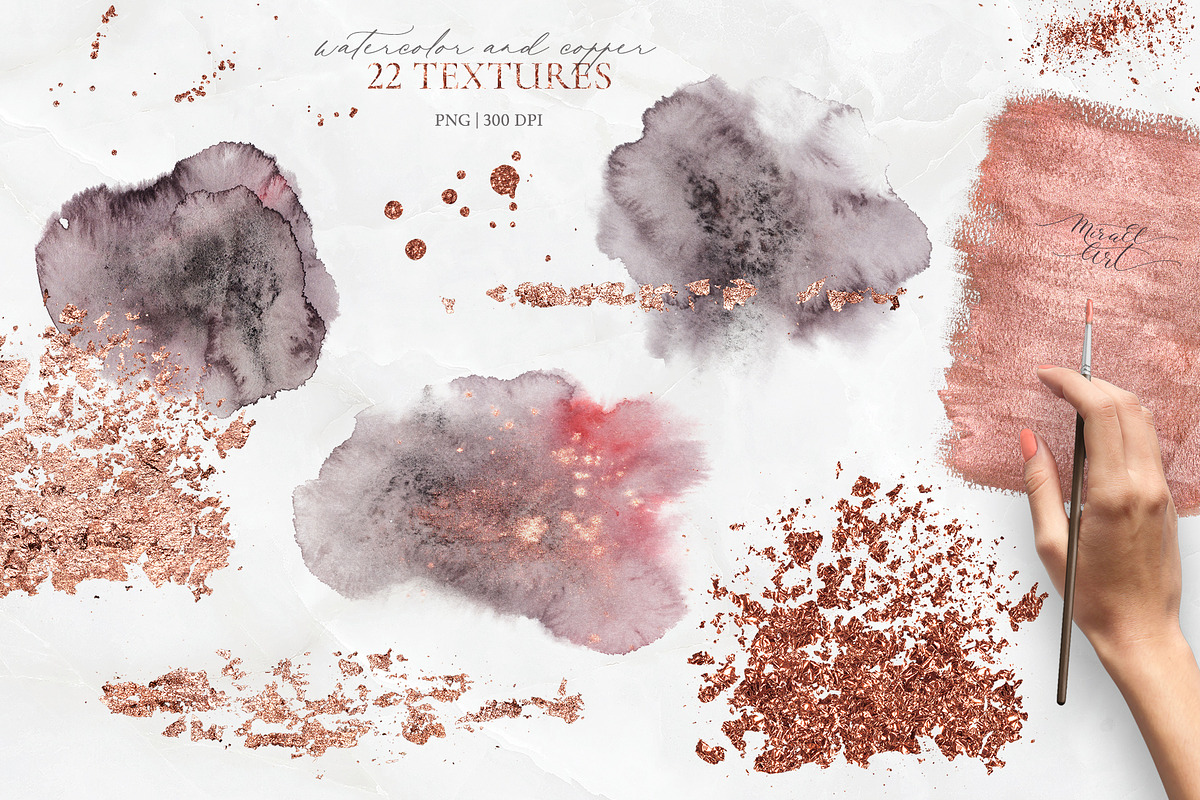 Pink watercolor leaves set. Alphabet, a Decorative Illustration by MiraEl Art (Photo 7 of 15)