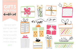 'Doodle Gift Boxes' Vector Elements