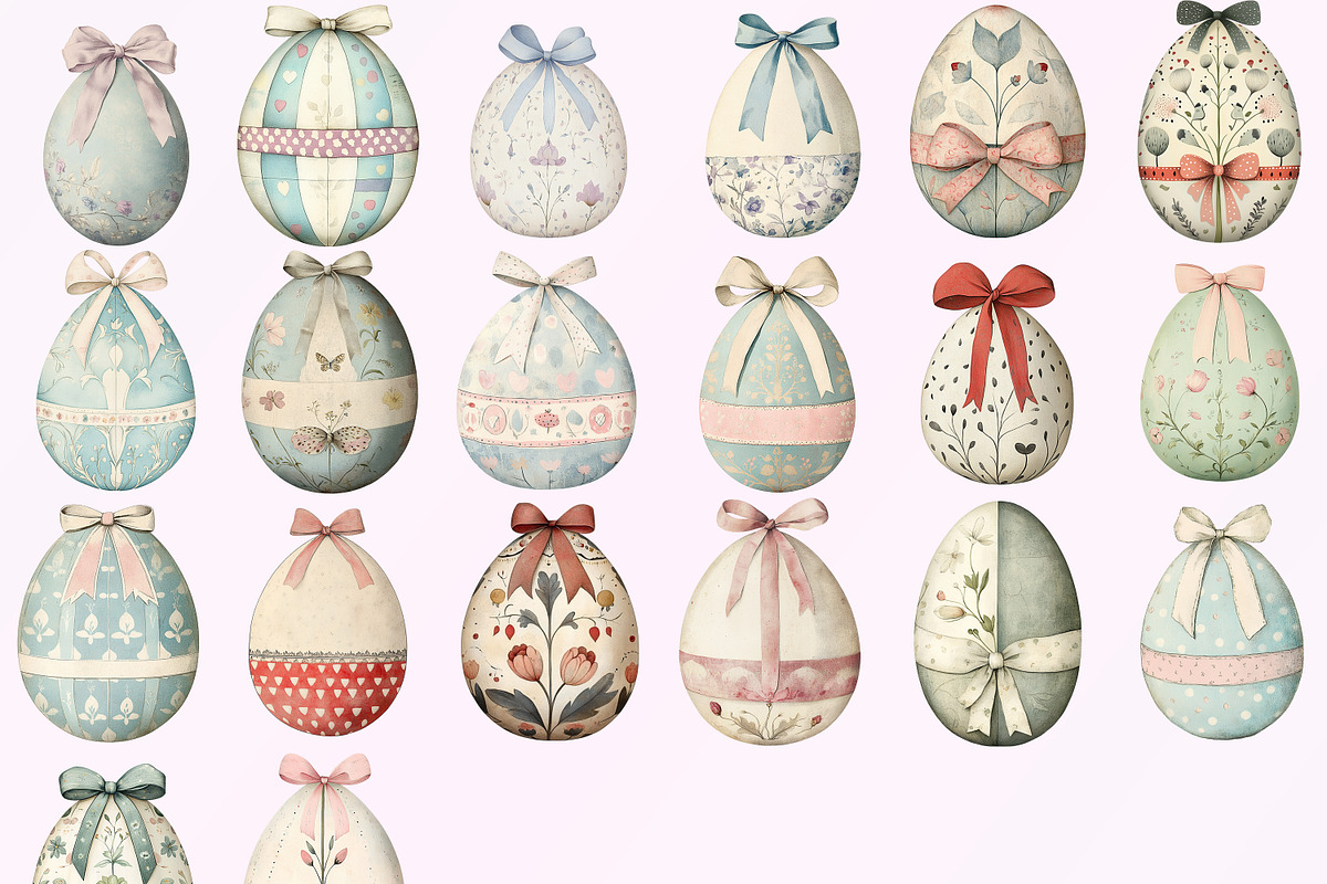 Easter Eggs With Bow Design Clipart, a Decorative Illustration by Fusion Dream (Photo 3 of 10)