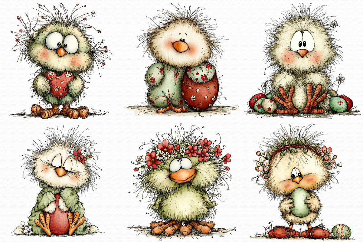Whimsical Easter Chick Clipart, an Illustration by Libby Wishes (Photo 3 of 6)