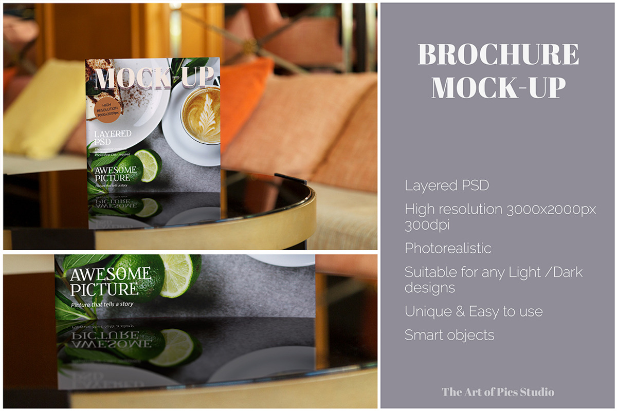 Square Brochure Mock-Up, a Books & Magazine Mockup by The Art of Pics (Photo 2 of 2)