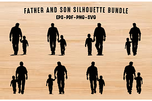 Father with Son walking Vector Set, a Person Illustration by Gfx Expert Team