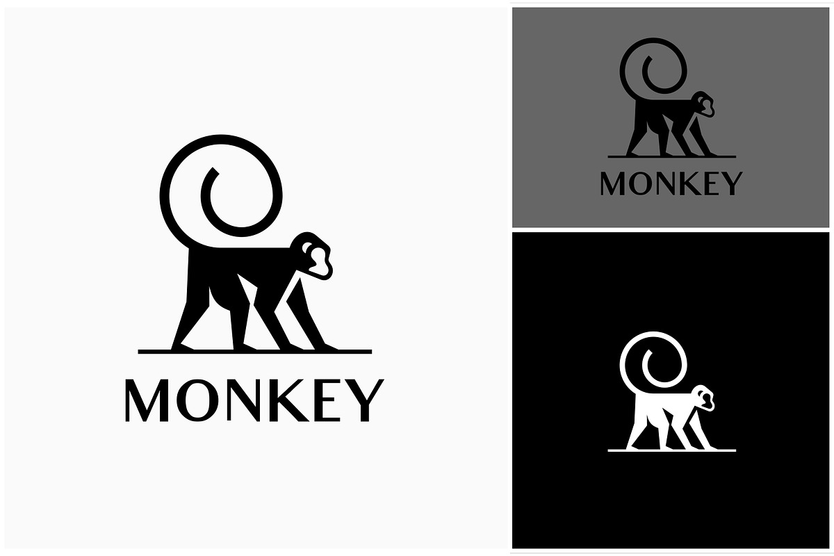 Monkey Primate Silhouette Logo, a Branding & Logo Template by ika trisiana (Photo 2 of 2)