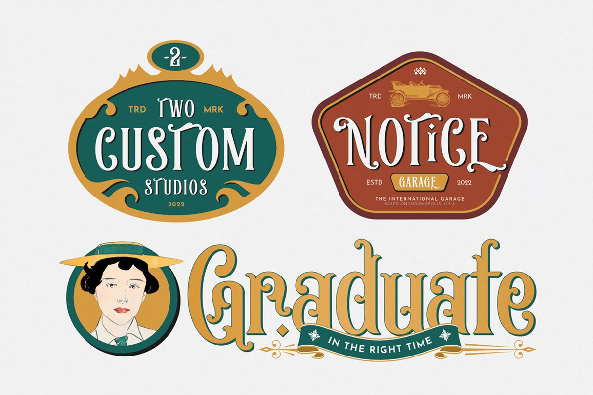 Allergic - Vintage Font, a Blackletter Font by Viswal Studio (Photo 4 of 6)