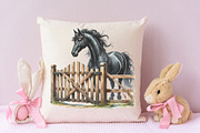 Spring black horse clipart, an Illustration by RobertsArt (Thumbnail 5 of 7)