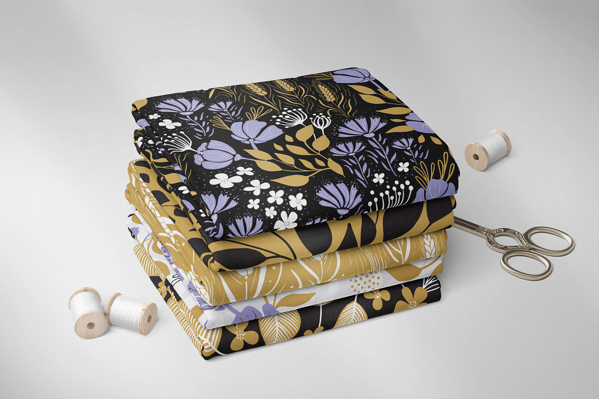 10 Wild meadow vector patterns, a Pattern Graphic by RenattaZare (Photo 11 of 16)