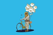 Retro Scuba Diver Sell Fish Balloon, a Branding & Logo Template by lineandcircle (Thumbnail 1 of 2)