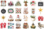 Watercolor Christmas Decor Clipart, an Illustration by Sublimation Artist (Thumbnail 2 of 6)