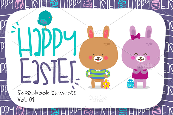 Happy Easter-Scrapbook Elements.Vol1 preview 6