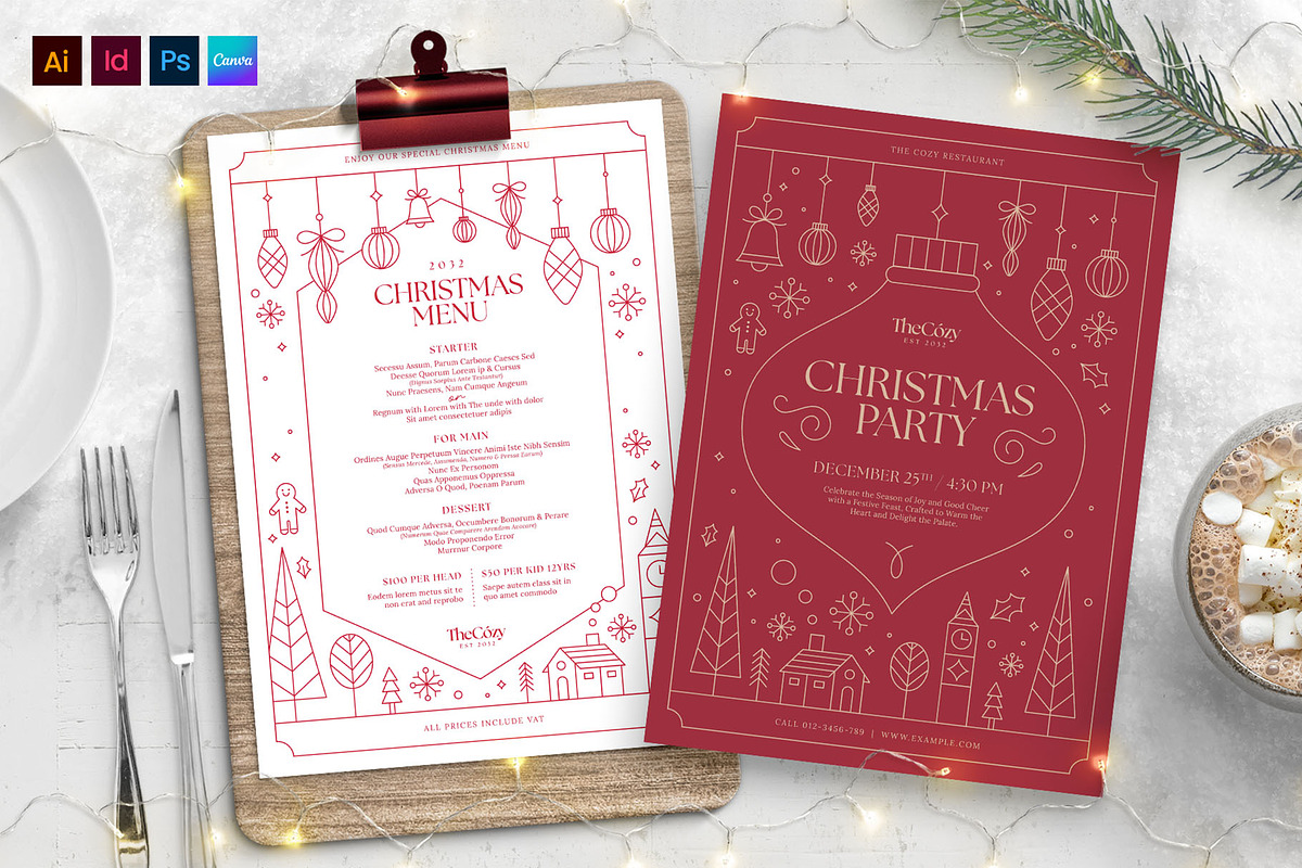 Christmas Menu Template, a Flyer Template by BrandPacks (Photo 5 of 5)