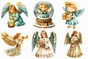 Watercolor Christmas Angel Clipart, an Illustration by Craft Nest (Thumbnail 3 of 6)