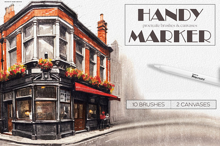 Handy Marker Box for Procreate, a Brush Add-On by Liquid Amethyst Art