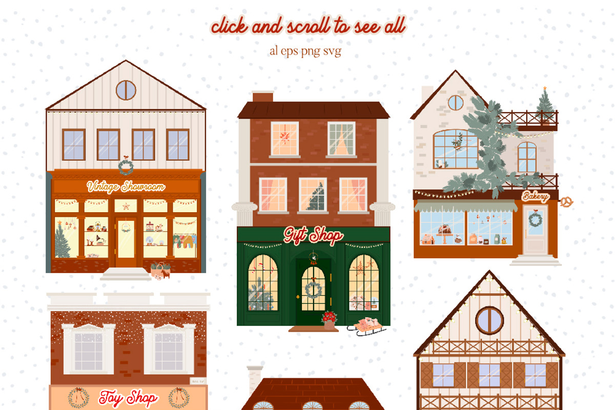 Snowy Village Christmas Collection, a Seasonal Illustration by Mio Buono (Photo 12 of 19)