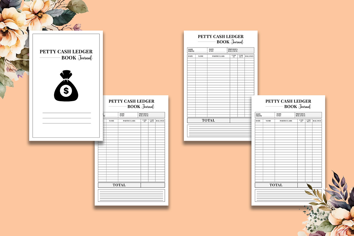 Petty Cash Ledger Book Journal Kdp, a Stationery Template by Hurairagraphics (Photo 2 of 4)