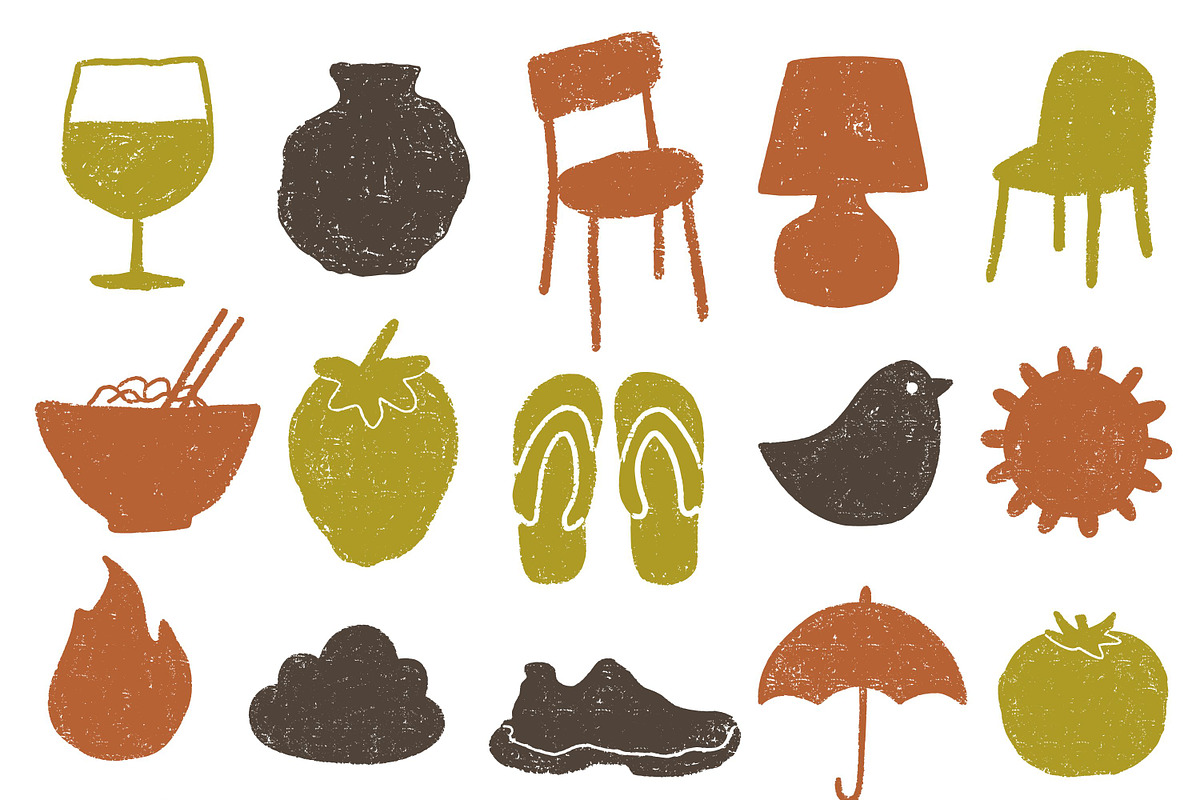 Simple Objects: 200 Textured Pack, an Object Illustration by Veyla