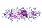 Elegant Purple Floral Set, an Illustration by balal (Thumbnail 3 of 11)