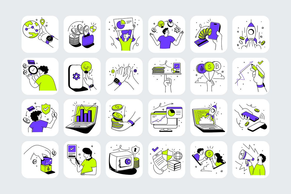 Trendy Fintech Wobbly Illustration, a Finance Illustration by Creative Graphics (Photo 6 of 7)