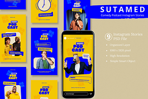 Comedy Podcast Promotion Instagram &, a Social Media Template by Attype