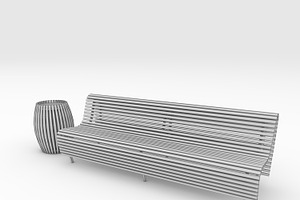 3D Model Bench Park 56