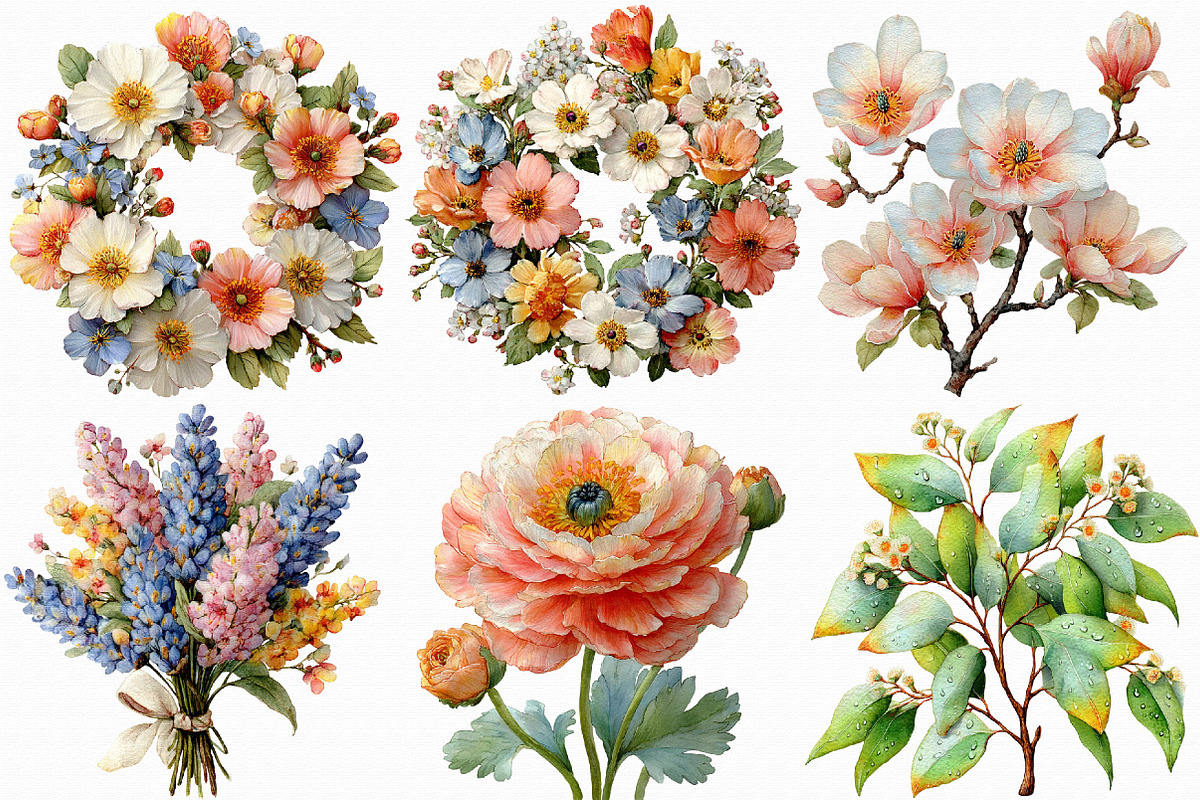 Spring Floral Clipart, an Illustration by Libby Wishes (Photo 6 of 7)