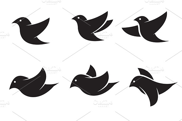 Set Of Vector Bird Icons