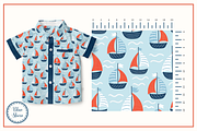 Blue Shore - Seamless Patterns Set, a Pattern Graphic by Cuteanny Design (Thumbnail 6 of 8)