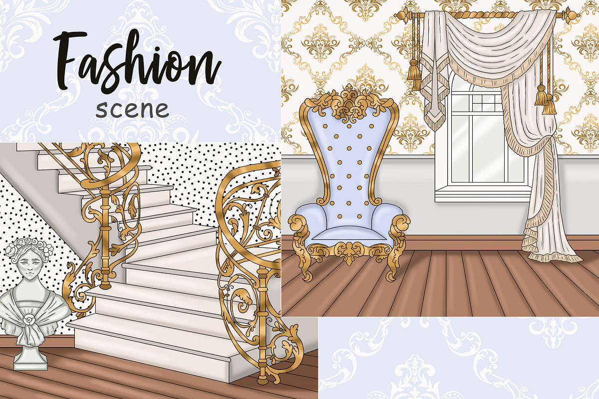 Fashion Scene, a Decorative Illustration by GlamArtZhanna (Photo 3 of 3)