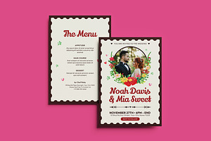 Flora Wedding Invitation Template, an Invitation Template by iDoodle Studio
