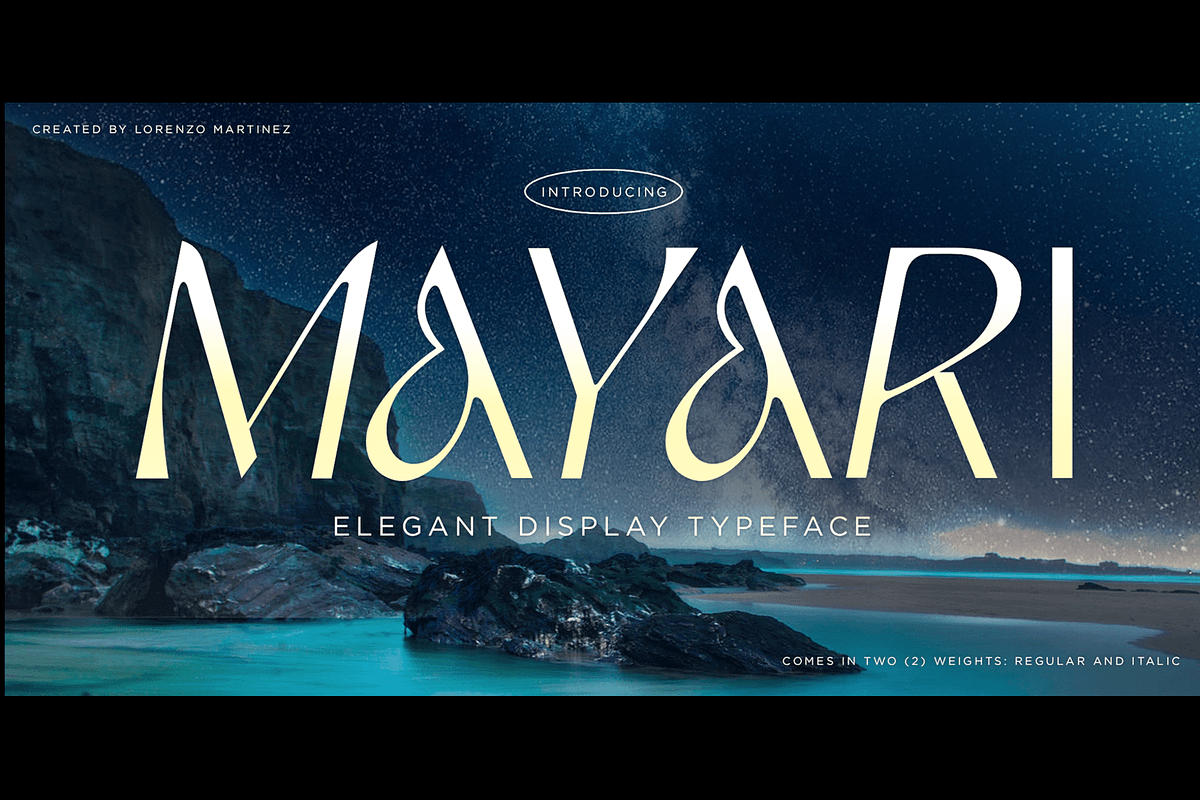 Mayari - Expressive elegant Typeface, a Sans Serif Font by Lurinzu Studios (Photo 1 of 4)