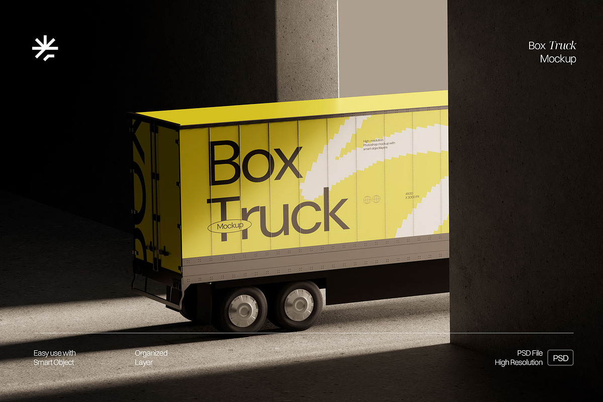 Industrial Box Truck Mockup, a Product Mockup by fakhroo (Photo 1 of 2)