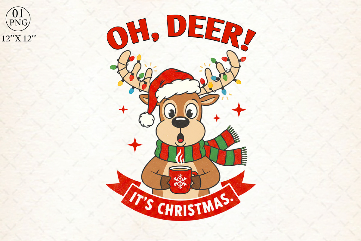 Oh Deer, It’s Christmas PNG, an Illustration by Libby Wishes (Photo 1 of 6)