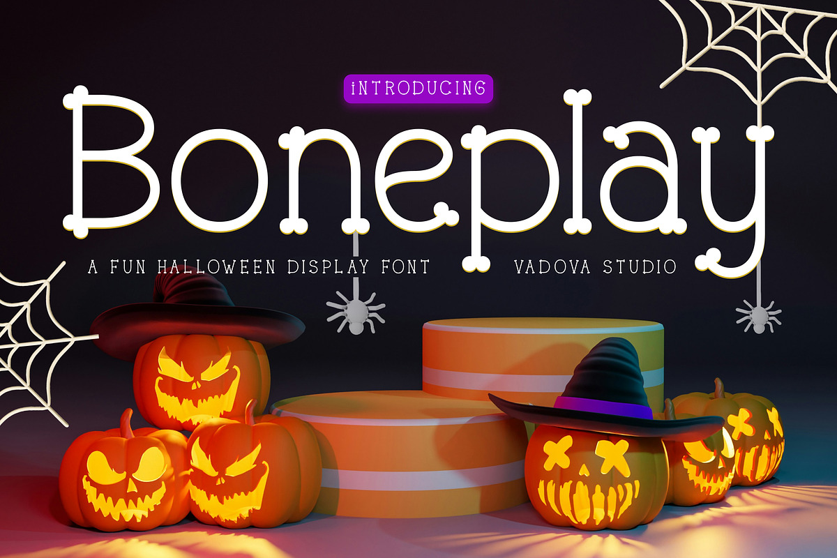Boneplay Halloween Display Font, a Symbol Font by Vadovastd (Photo 1 of 7)