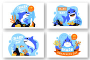 10 Shark Awareness Day Illustration, an Animal Illustration by denayunebgt (Thumbnail 2 of 4)