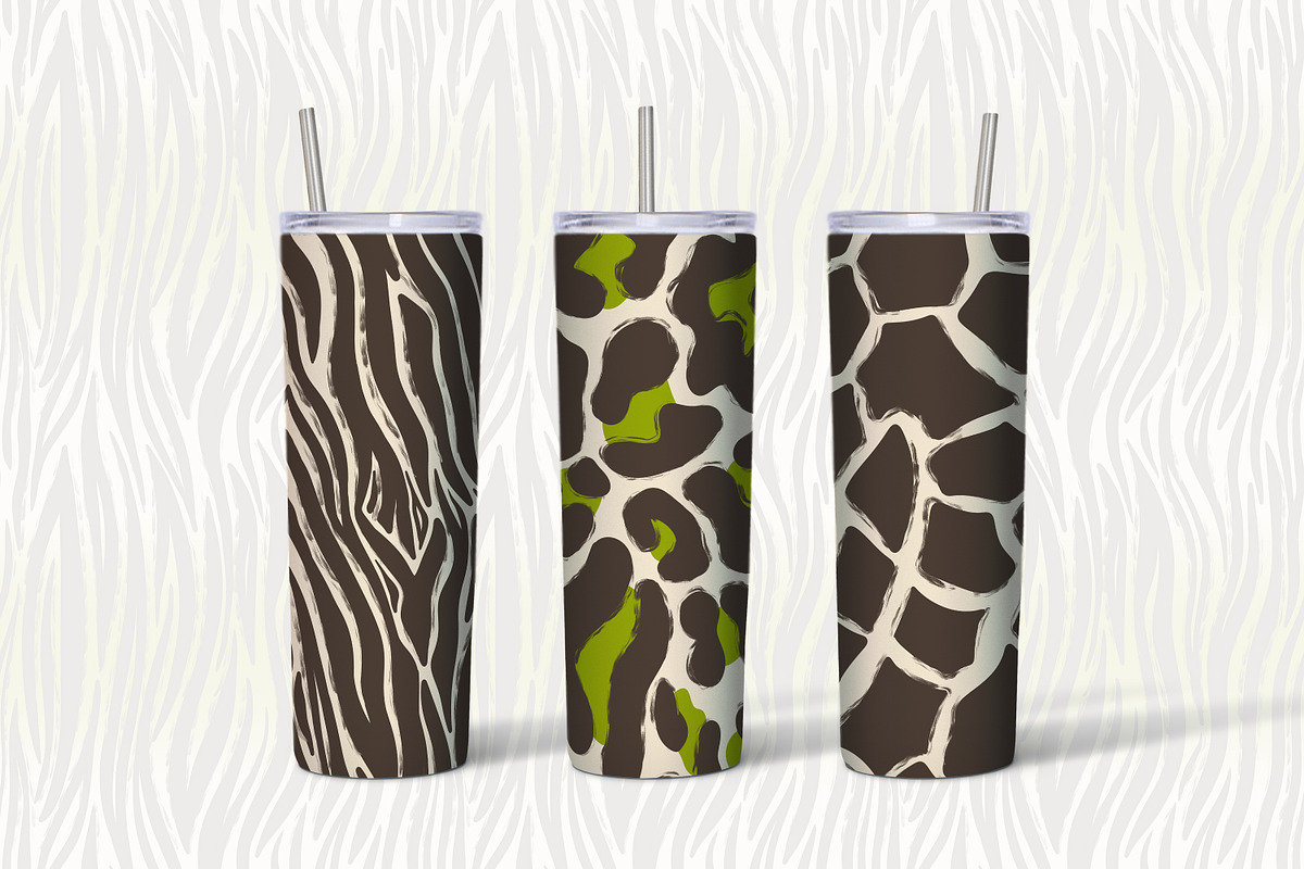 Wild Animal Prints Set Coffe & Lime, a Pattern Graphic by Oksana Dovhopol Art (Photo 10 of 19)