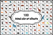 Set 100 colorful silhouettes animals, an Outline Icon by kozyrevaelena (Thumbnail 1 of 5)