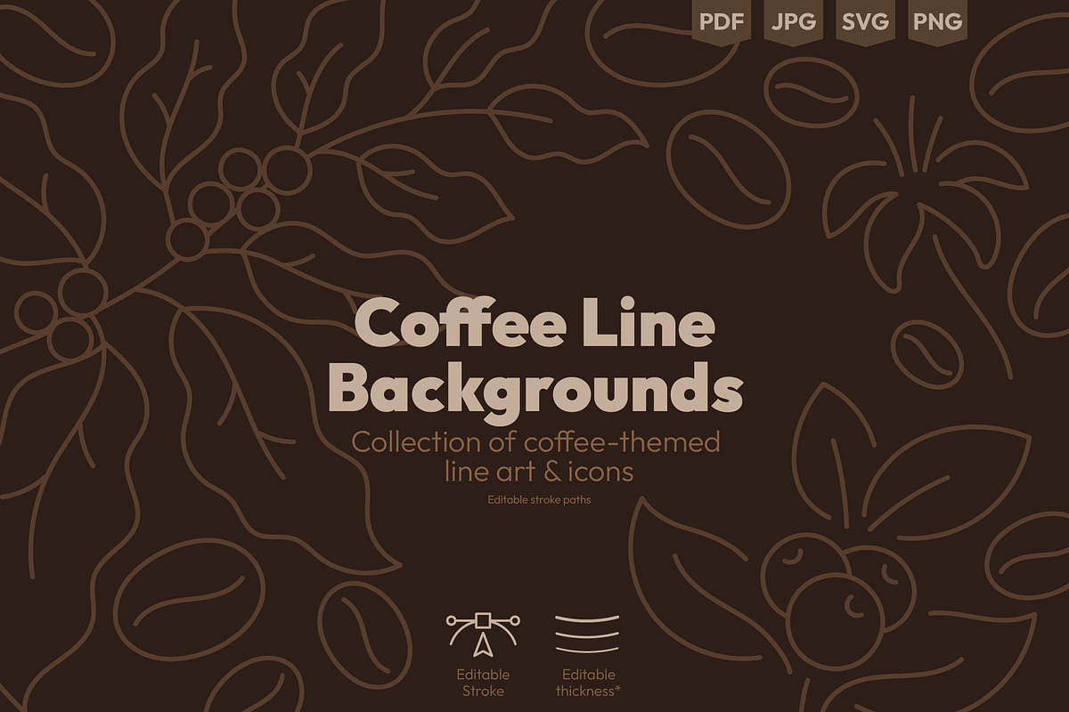Coffee-themed Backgrounds and Icons, a Texture Illustration by Ilia Design (Photo 1 of 17)