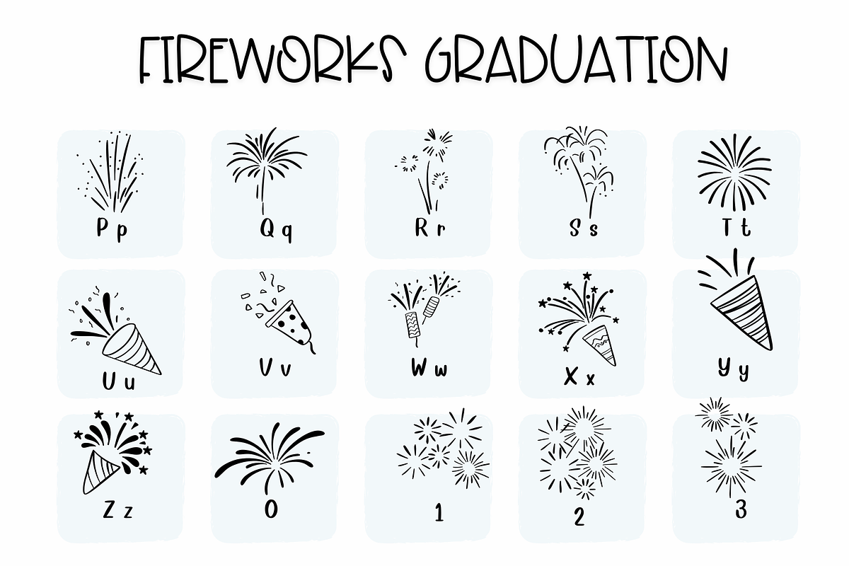 Fireworks Graduation| Symbols Fonts preview 5