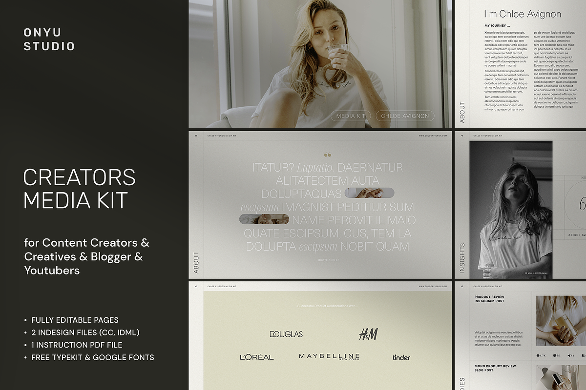 Blogger/Influencer Media Kit, a Presentation Template by ONYU Studio (Photo 1 of 5)