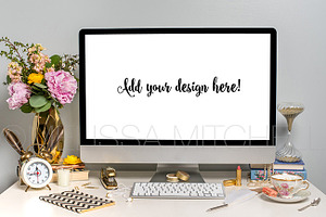 iMac Styled Desktop Mockup #18