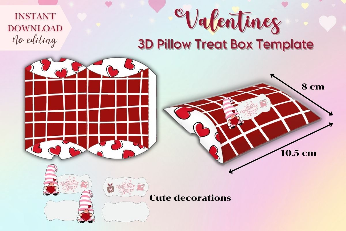 Valentines Treat Box Templates, a Print Template by Adalin Shop (Photo 6 of 9)